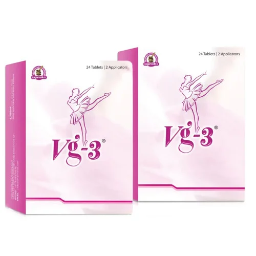 Dharmanis International Vg-3  Tablets For Women (With 2 Applicators) (24 Tablets, Pack of 2)