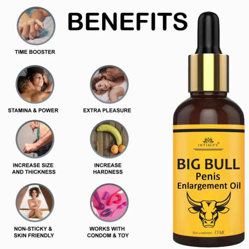 Intimify Black Bull Big Penis Size  Capsules + Big Bull Penis Enlargement Oil (30  Capsules + 15 ml) (1Pack)