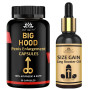 Intimify Big Hood Penis Enlargement  Capsules + Size Gain Ling Booster Oil (30  Capsules + 15 ml) (1Pack)