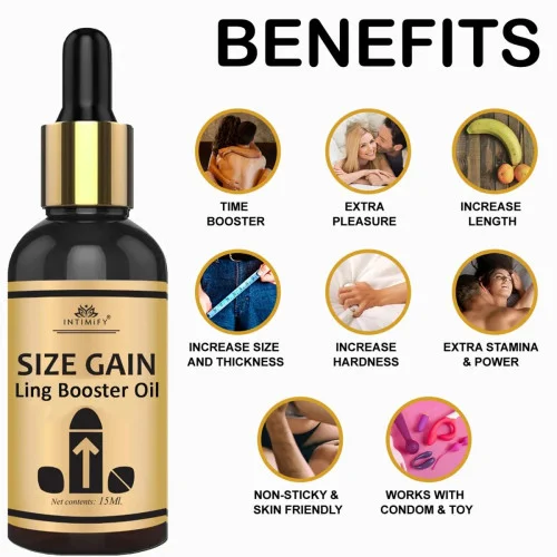 Intimify Big Hood Penis Enlargement  Capsules + Size Gain Ling Booster Oil (30  Capsules + 15 ml) (1Pack)