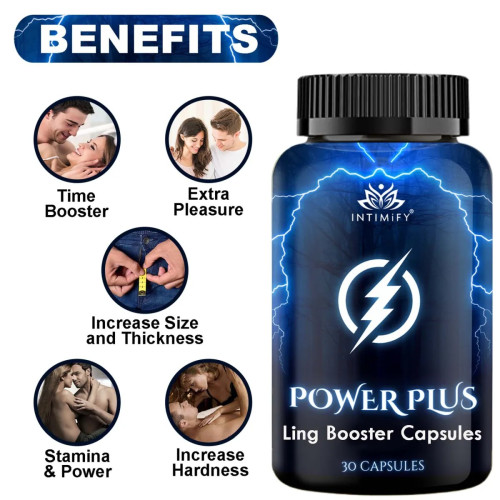 Intimify Power Plus Ling Booster  Capsules + Xtra Power Big Penis Oil (30  Capsules + 15 ml) (1Pack)