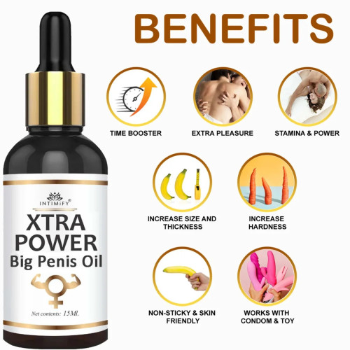Intimify Power Plus Ling Booster  Capsules + Xtra Power Big Penis Oil (30  Capsules + 15 ml) (1Pack)