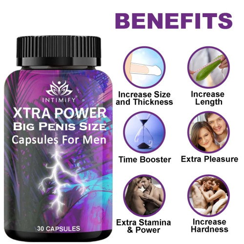 Intimify Xtra Power Big Penis Size  Capsules + Xxxl Sex Massage Oil (30  Capsules + 15 ml) (1Pack)
