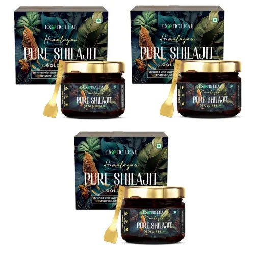 Exotic Leaf Himalayan Pure Shilajit Gold Resin (10g, Pack of 3)