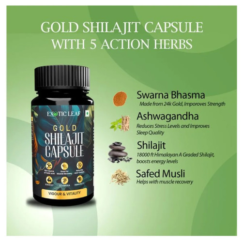 Exotic Leaf Gold Shilajit  Capsules (120cap)