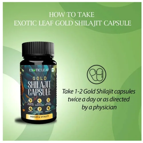 Exotic Leaf Gold Shilajit  Capsules (120cap)