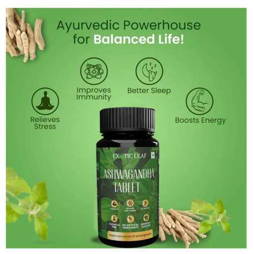 Exotic Leaf Ashwagandha  Tablet (120 Tablets)
