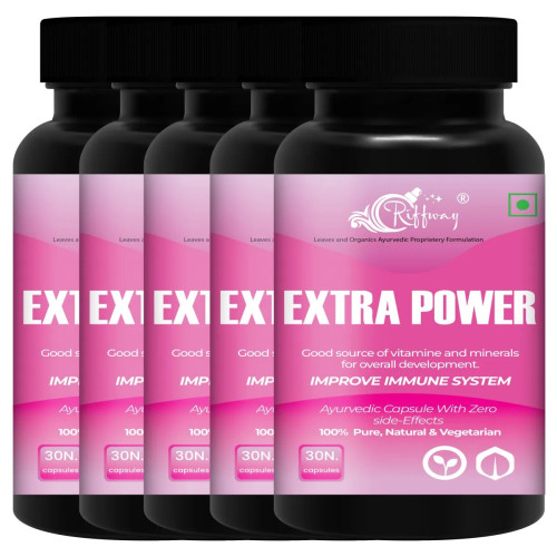Riffway Extra Power  Capsulesule For Women (30cap, Pack of 5)