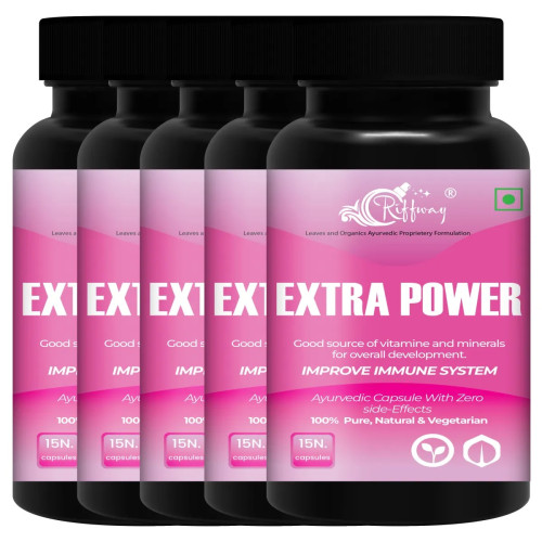 Riffway Extra Power  Capsulesule For Women (15cap, Pack of 5)