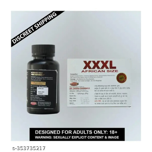 Dr Chopra Kamasutra Extra Gold  Capsules + Xxxl African Size Penis Cream For Men (60 Capsules + 10g) (1Pack)