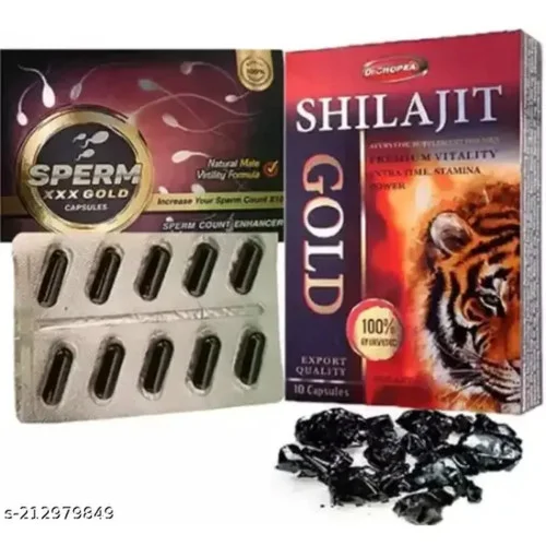 Dr Chopra Shilajit Gold + Spream Xxx Gold  Capsules (Each 10 Capsules) (1Pack)
