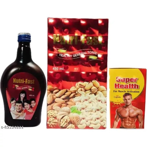 Dr Biswas Nutri-Fast Tonic + Super Health  Capsulesule (450ml + 50 Capsules) (1Pack)