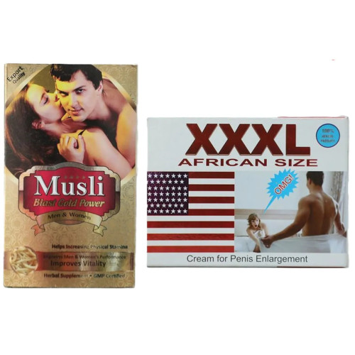 Roy Biotech Xxxl African Size Cream + Musli Blast Gold Power  Capsulesule (10g + 10 Capsules) (1Pack)
