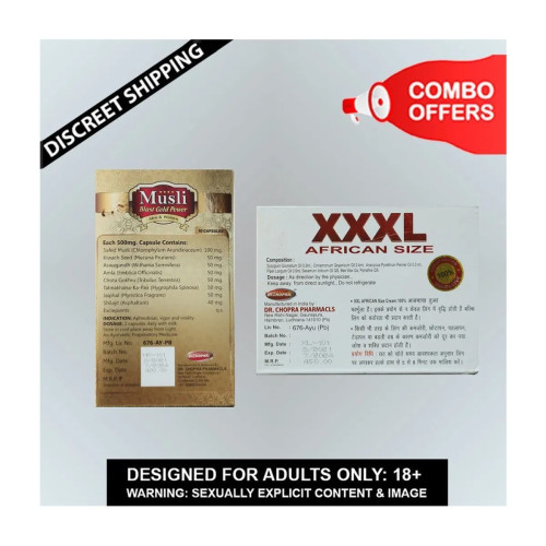 Roy Biotech Xxxl African Size Cream + Musli Blast Gold Power  Capsulesule (10g + 10 Capsules) (1Pack)
