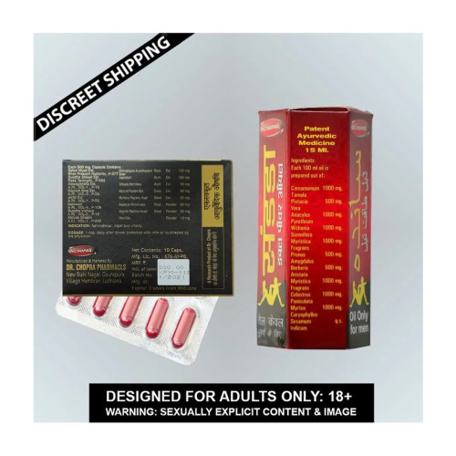 Dr Chopra Xtra Power Musli  Capsulesule + Sandda Double Power Oil (10 Capsules +15ml) (1Pack)