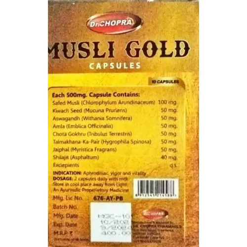 Dr Chopra Musli Gold  Capsulesule For Men (30cap, Pack of 3)
