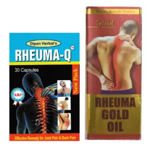 Dipan Herbal Rheuma-Q  Capsulesule + Rheuma Gold Oil (30 Capsules + 60ml) (1Pack)