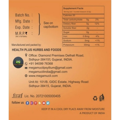 Megamucil Psyllium Husk Powder Fiber Therapy (100g)