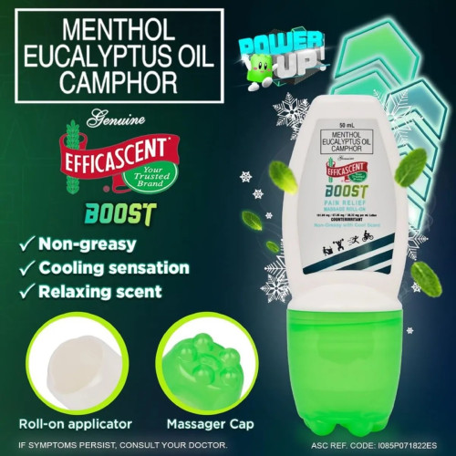 Movitronix Efficascent Boost Pain Relief Massage Roll-On (50ml)