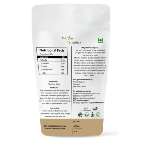 Manhar Organics Raw Gond Katira (250g)