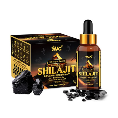AVG Himalayan Shilajit Resin Semi Liquid Drops (20g)