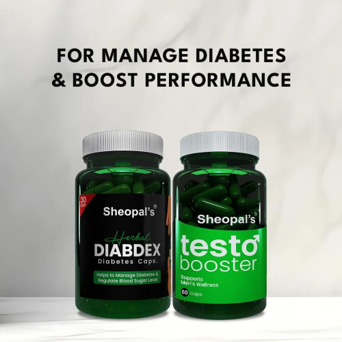 Sheopals Diabdex + Testo Boosters  Capsules (30Cap + 60Cap) (1Pack)