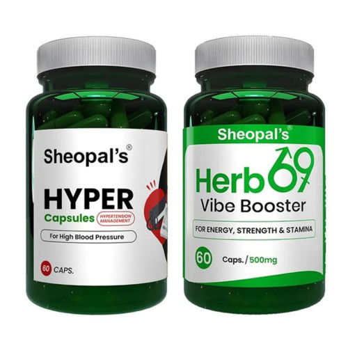 Sheopals Hyper + Herb 69 Vibe Booster  Capsules (Each 60Cap) (1Pack)
