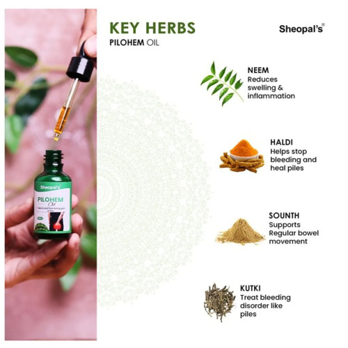 Sheopals Thyrobic + Pilohem  Capsules + Pilohem Oil (Each 60Cap +30ml) (1Pack)