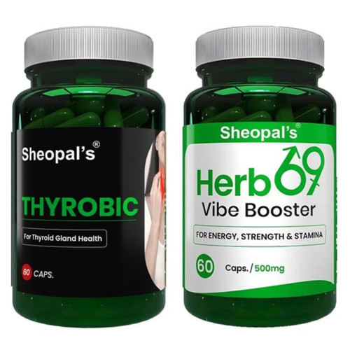 Sheopals Thyrobic + Herb 69 Vibe Booster  Capsules (Each 60Cap) (1Pack)