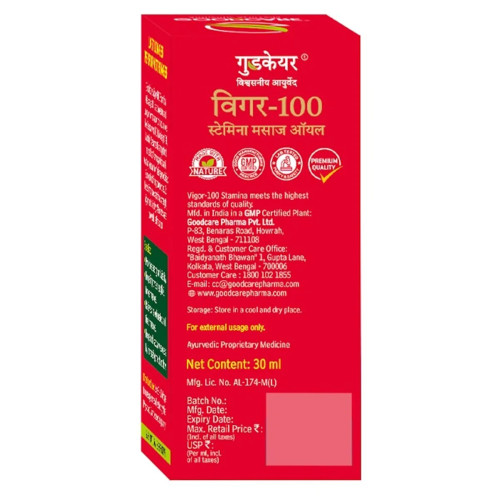 Goodcare Vigor 100 Stamina Massage Oil (30ml)