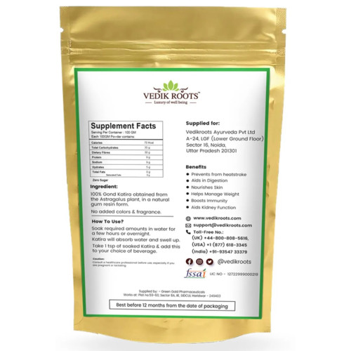 Vedikroots Gond Katira Edible Gum (Tragacanth) (100g, Pack of 2)