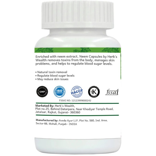 Herbs Wealth Neem  Capsules (60cap)
