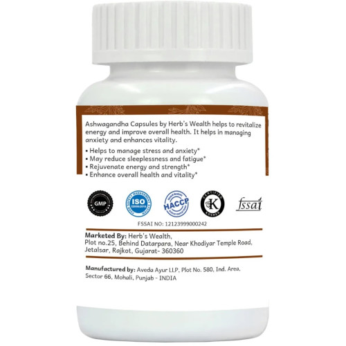 Herbs Wealth Ashwagandha  Capsules (60cap)