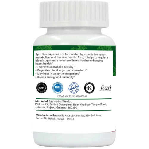 Herbs Wealth Spirulina  Capsules (60cap)