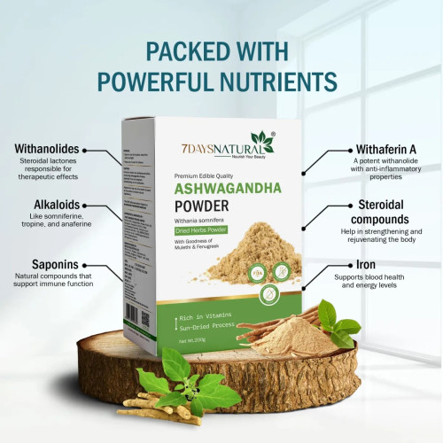 7Days Natural Ashwagandha Powder (200g)