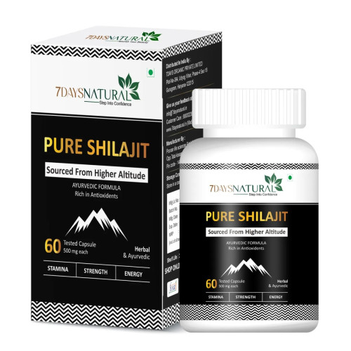 7Days Natural Pure Shilajeet  Capsules For Men (60cap)