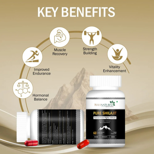 7Days Natural Pure Shilajeet  Capsules For Men (60cap)