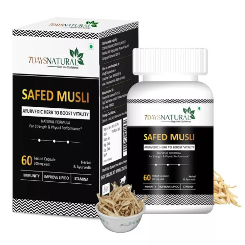 7Days Natural Safed Musli  Capsulesule (60cap)