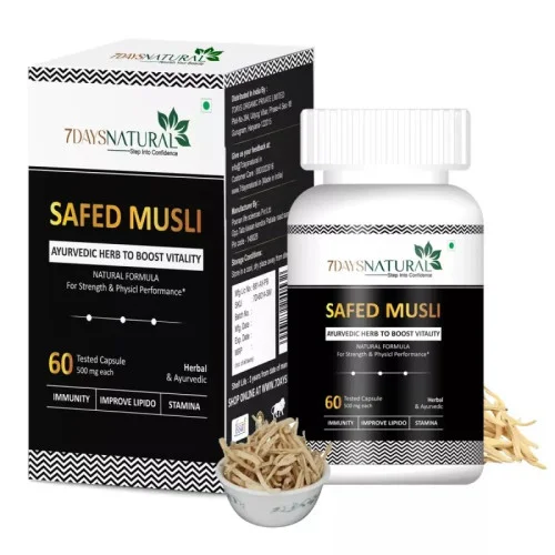 7Days Natural Safed Musli  Capsulesule (60cap)
