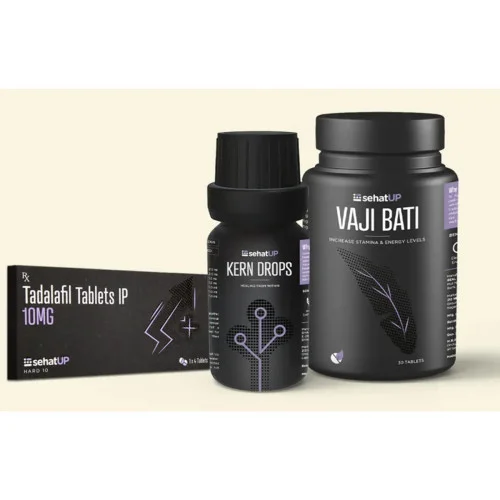 SehatUP Tadalafil  Tablets Ip (10mg) + Kern Drops + Vaji Bati  Tablets (4 Tablets + 30ml + 30 Tablets) (1Pack)