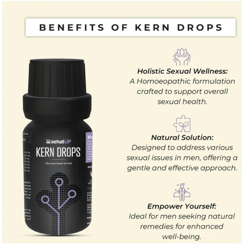 SehatUP Tadalafil & Dapoxetine  Tablets (10mg/30mg) + Kern Drops + Vaji Bati  Tablets  (4 Tablets + 30ml + 30 Tablets) (1Pack)