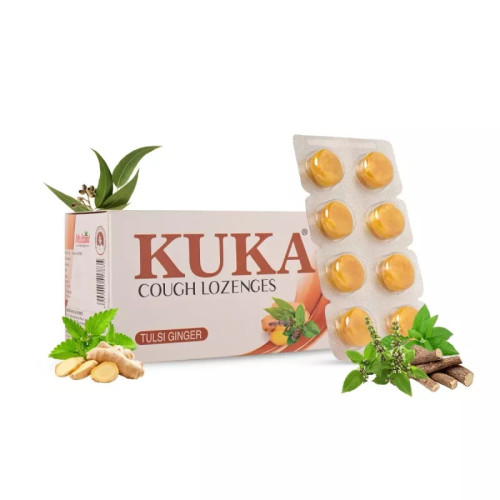 Multani Kuka Tulsi Ginger Cough Lozenges (Eech Strip 6 Lozenges) (8Strip)