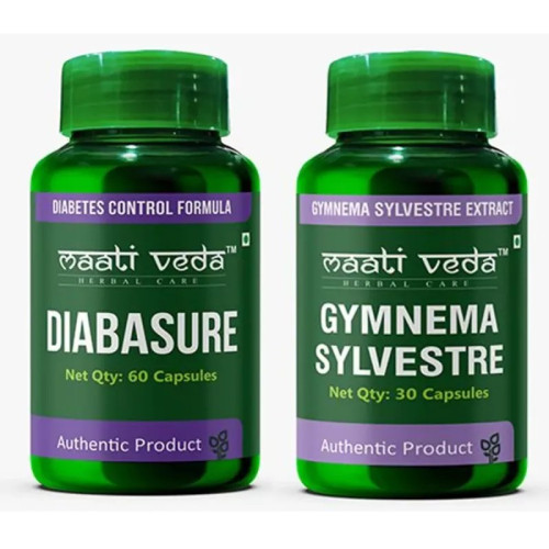 Maati Veda Diabasure  Capsules + Gymnema Sylvestre  Capsules (60Cap + 30Cap) (1Pack)