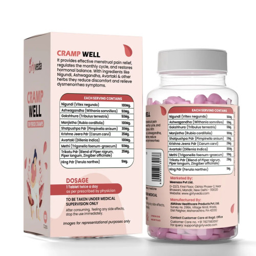Girlyveda Cramp Well  Tablets (60 Tablets)