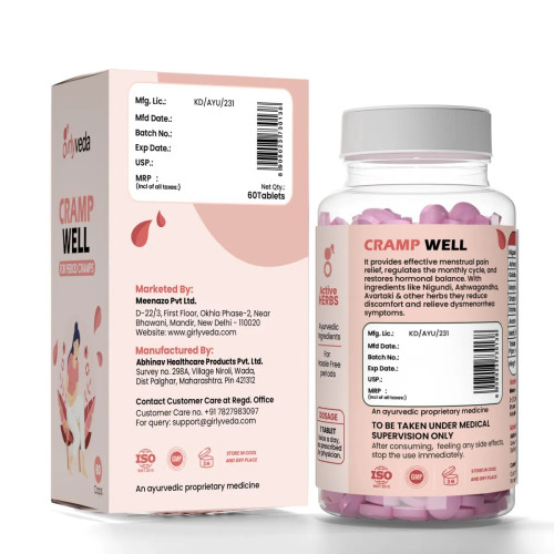 Girlyveda Cramp Well  Tablets (60 Tablets)
