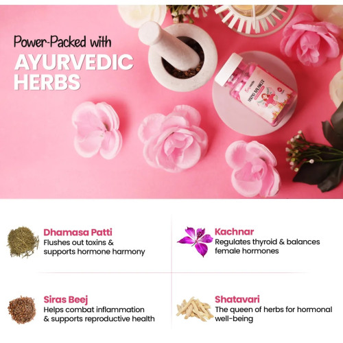 Girlyveda Harmo Balancer  Capsules + Just Hair Oil (60cap + 100ml Oil) (1Pack)