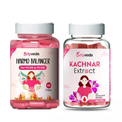 Girlyveda Harmo Balancer  Capsules + Kachnar Extract  Capsules (Each 60Cap) (1Pack)