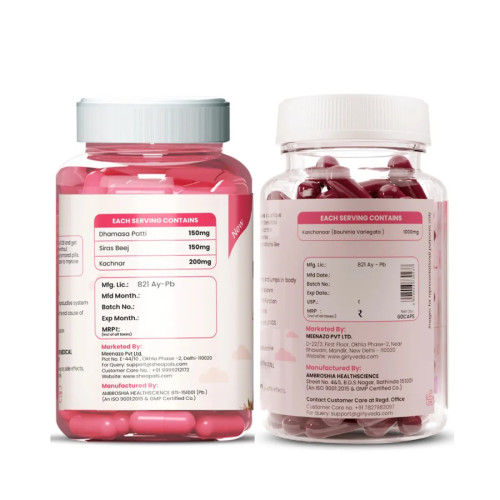 Girlyveda Harmo Balancer  Capsules + Kachnar Extract  Capsules (Each 60Cap) (1Pack)