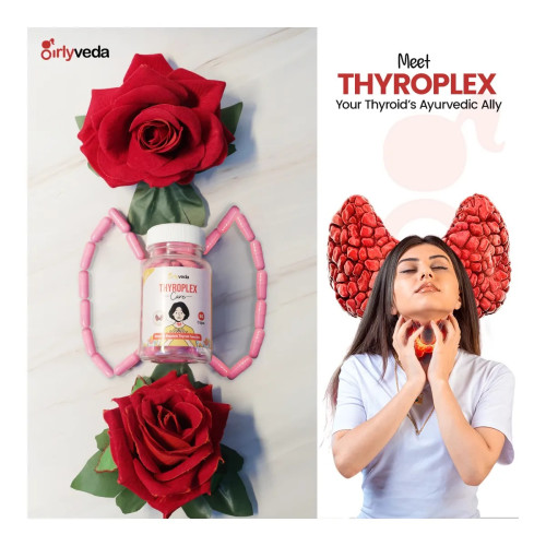 Girlyveda Thyroplex  Capsules + Just Hair Oil (60cap + 100ml Oil) (1Pack)