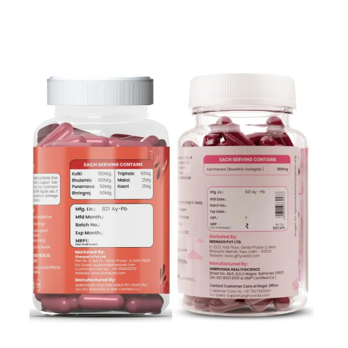 Girlyveda Livrify  Capsules + Kachnar Extract  Capsules (Each 60Cap) (1Pack)